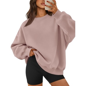 ATHMILE Oversized Sweatshirt for Women Crewneck Fleece Long Sleeve Pullover Hoodies Tops Fall Fashion Outfits Clothes(Deep Pink)