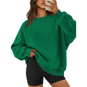 ATHMILE Oversized Sweatshirt for Women Crewneck Fleece Long Sleeve Pullover Hoodies Tops Fall Fashion Outfits Clothes(Grass Green)