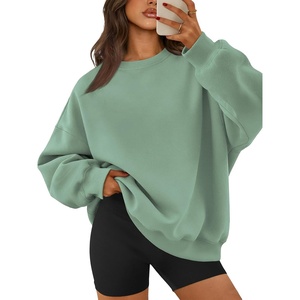 ATHMILE Oversized Sweatshirt for Women Crewneck Fleece Long Sleeve Pullover Hoodies Tops Fall Fashion Outfits Clothes(Green02)
