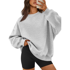 ATHMILE Oversized Sweatshirt for Women Crewneck Fleece Long Sleeve Pullover Hoodies Tops Fall Fashion Outfits Clothes(Grey)