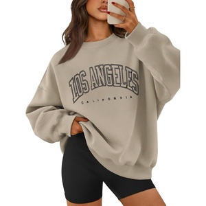 ATHMILE Oversized Sweatshirt for Women Crewneck Fleece Long Sleeve Pullover Hoodies Tops Fall Fashion Outfits Clothes(La-coffeegrey)