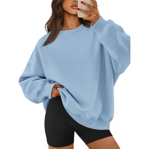 ATHMILE Oversized Sweatshirt for Women Crewneck Fleece Long Sleeve Pullover Hoodies Tops Fall Fashion Outfits Clothes(Lightblue)