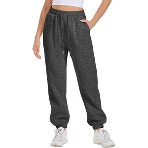 ATHMILE Sweatpants Women Fall Fashion Baggy High Waisted Sweat Pants Winter Fleece Lined Lounge Joggers with Pockets 2026(Black Grey)
