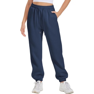 ATHMILE Sweatpants Women Fall Fashion Baggy High Waisted Sweat Pants Winter Fleece Lined Lounge Joggers with Pockets 2026(Navy)