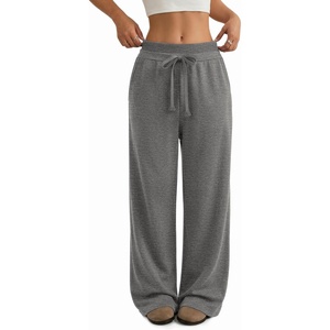 ATHMILE Sweatpants Women Wide Leg High Waisted Baggy Lounge Casual Cotton Pants Fashion Y2K Gym Clothes for Fall Winter(Dark Grey)