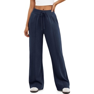 ATHMILE Wide Leg Sweatpants Women High Waisted Baggy Lounge Pants Casual Comfy Joggers Fall Fashion Trendy Gym Clothes(Navy)