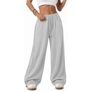 ATHMILE Women’s Baggy Wide Leg Pants Y2k Teen Girl Drawstring Track Pants Lounge Sweatpants Women 2026(Grey)