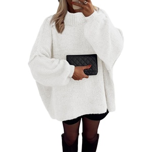 ATHMILE Womens Fall Fashion Oversized Sweaters Chunky Knit Mock Neck Long Sleeve Casual Trendy Pullover Winter Clothes 2026(Off-white)