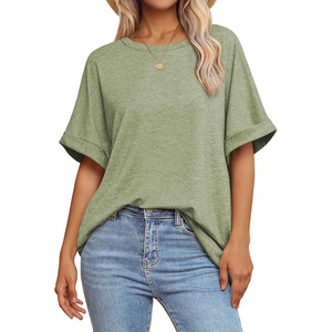 ATHMILE Womens Oversized T Shirts Summer Tops Spring Casual Loose Fit Workout Short Sleeve 2026 Beach Vacation(Army Green)
