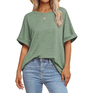 ATHMILE Womens Oversized T Shirts Summer Tops Spring Casual Loose Fit Workout Short Sleeve 2026 Beach Vacation(Gray Green)
