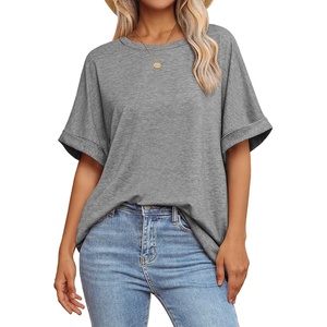 ATHMILE Womens Oversized T Shirts Summer Tops Spring Casual Loose Fit Workout Short Sleeve 2026 Beach Vacation(Light Gray)