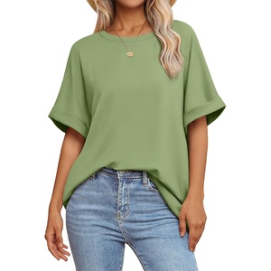 ATHMILE Womens Oversized T Shirts Summer Tops Spring Casual Loose Fit Workout Short Sleeve 2026 Beach Vacation(Light Green)