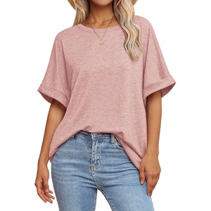 ATHMILE Womens Oversized T Shirts Summer Tops Spring Casual Loose Fit Workout Short Sleeve 2026 Beach Vacation(Light Pink)