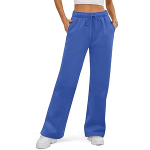 ATHMILE Womens Sweatpants 2026 Fall Baggy Wide Leg Sweatpant Fleece Lined Straight Leg Sweat Pants(Blue)