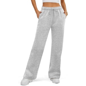 ATHMILE Womens Sweatpants 2026 Fall Baggy Wide Leg Sweatpant Fleece Lined Straight Leg Sweat Pants(Grey)