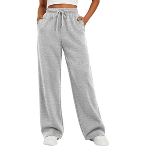 ATHMILE Womens Sweatpants 2026 Fall Baggy Wide Leg Sweatpant Fleece Lined Straight Leg Sweat Pants(Lightweight-grey)