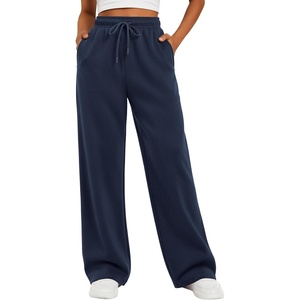 ATHMILE Womens Sweatpants 2026 Fall Baggy Wide Leg Sweatpant Fleece Lined Straight Leg Sweat Pants(Lightweight-navy)