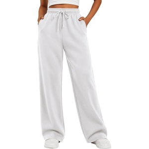 ATHMILE Womens Sweatpants 2026 Fall Baggy Wide Leg Sweatpant Fleece Lined Straight Leg Sweat Pants(Lightweight-white)