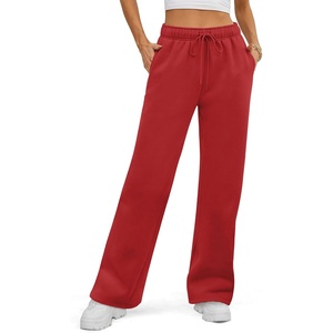 ATHMILE Womens Sweatpants 2026 Fall Baggy Wide Leg Sweatpant Fleece Lined Straight Leg Sweat Pants(Watermelonred)