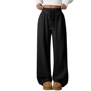 ATHMILE Womens Sweatpants Wide Leg Baggy High Waist Y2K Pants Fall Winter Spring Joggers Clothes with Pockets(Black)