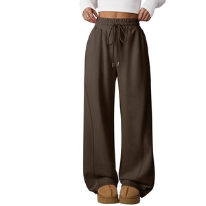 ATHMILE Womens Sweatpants Wide Leg Baggy High Waist Y2K Pants Fall Winter Spring Joggers Clothes with Pockets(Chocolate Brown)