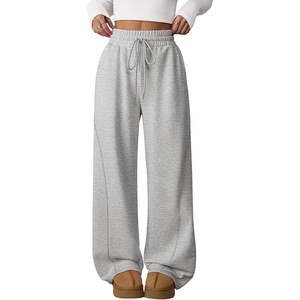 ATHMILE Womens Sweatpants Wide Leg Baggy High Waist Y2K Pants Fall Winter Spring Joggers Clothes with Pockets(Grey)