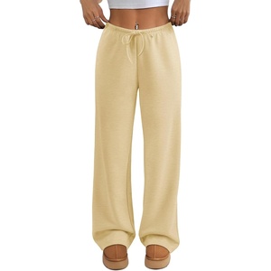 ATHMILE Womens Sweatpants Wide Leg Barrel Pants Baggy Joggers Low Waist Fall Fashion Winter Clothing Pockets 2026(Apricot)