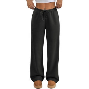 ATHMILE Womens Sweatpants Wide Leg Barrel Pants Baggy Joggers Low Waist Fall Fashion Winter Clothing Pockets 2026(Black)