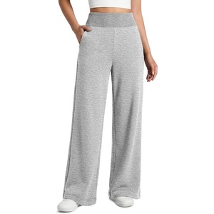 ATHMILE Women’s Wide Leg Sweatpants High Waisted Baggy Lounge Pants with Pockets Drawstring Comfy Casual Athletic Palazzo(Grey)