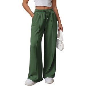 ATHMILE Womens Wide Leg Sweatpants High Waisted Baggy Pants Fashion Teen Girl Drawstring Athletic Joggers(Xmas Green)