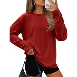 ATHMILE Womens Oversized T Shirts Casual Tee Workout Tops Gym Clothes Summer Loose Fit Short Sleeve Graphics Basic Y2K 2026(Z-red)