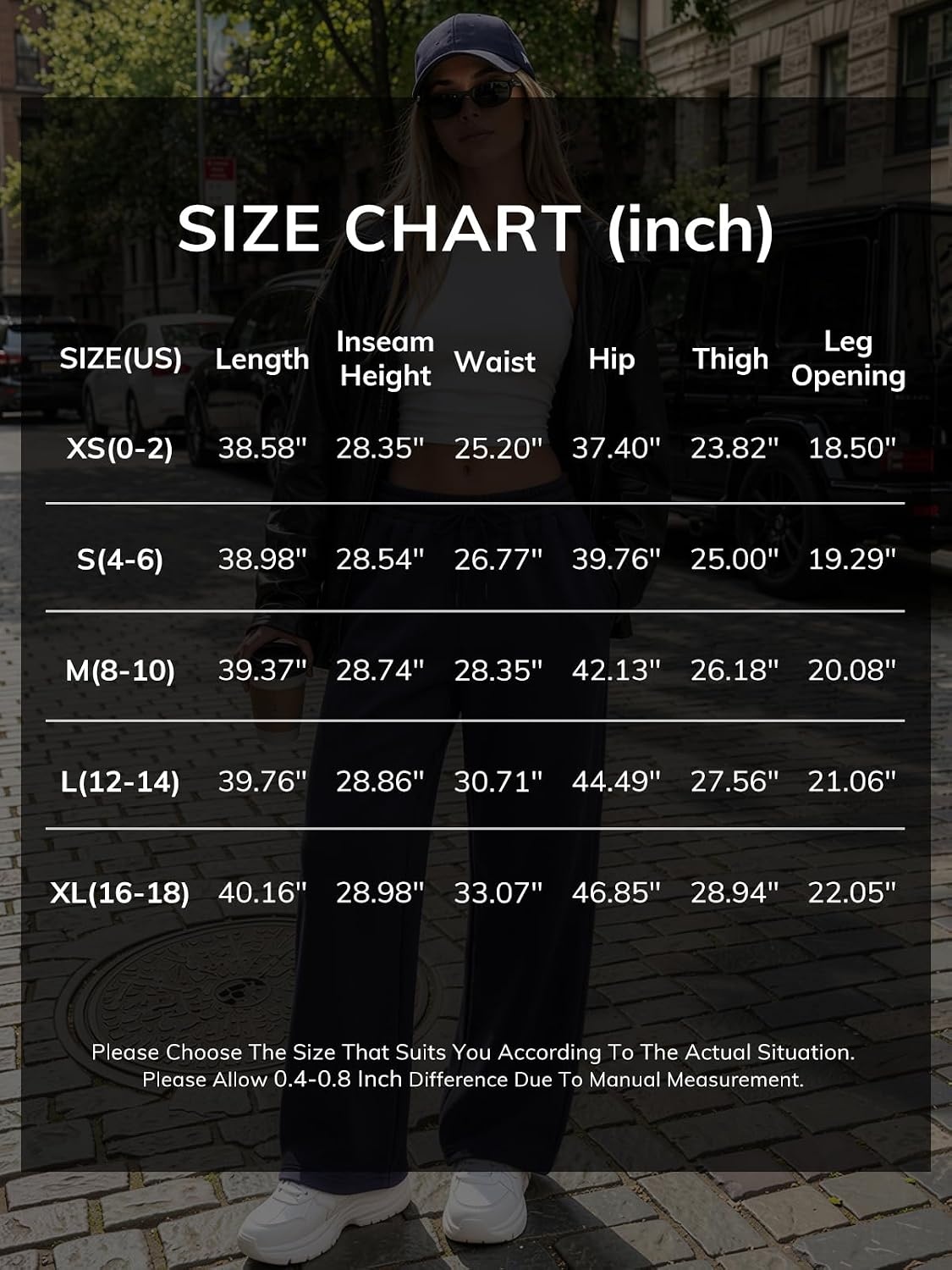 image:imageATHMILE Cotton Fleece Lined Sweatpants Women Straight Leg Casual Lounge Pants with Pockets Winter Warm Fall Clothes 2026Navy