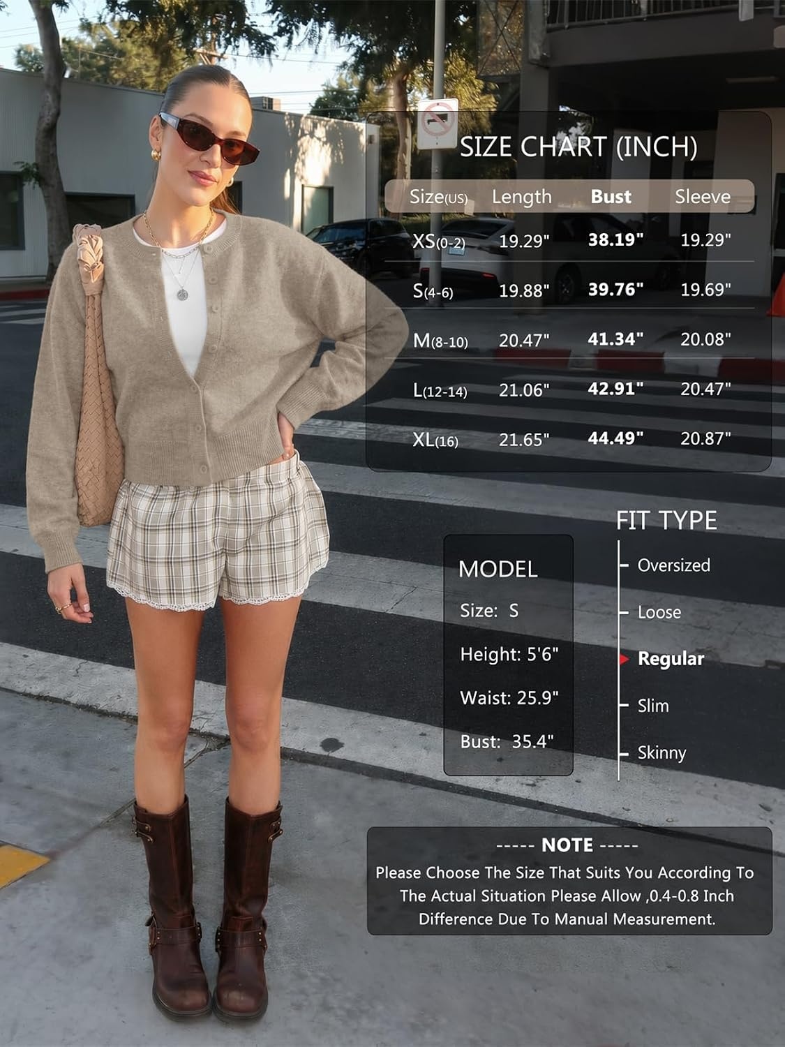 image:imageATHMILE Cropped Cardigan Sweaters for Women Lightweight Crop Knit Y2k Fall Spring Outfits Fashion Clothes 2026Camel