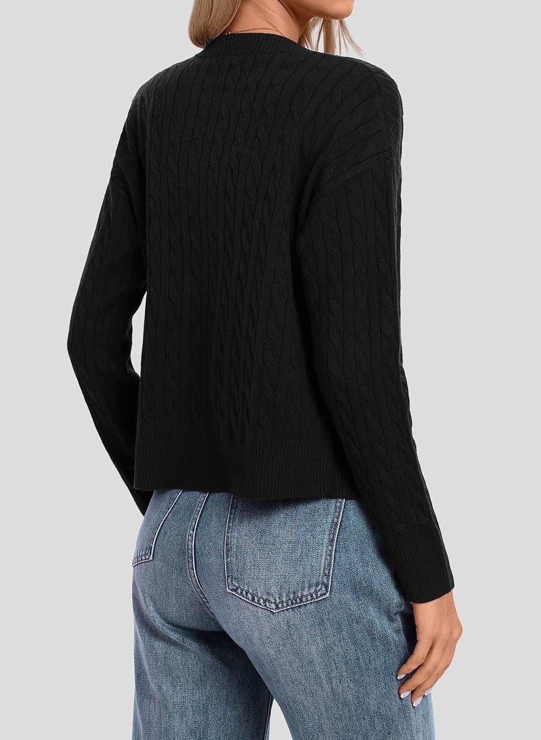 image:imageATHMILE Cropped Cardigan Sweaters for Women Lightweight Crop Knit Y2k Fall Spring Outfits Fashion Clothes 2026Mblack