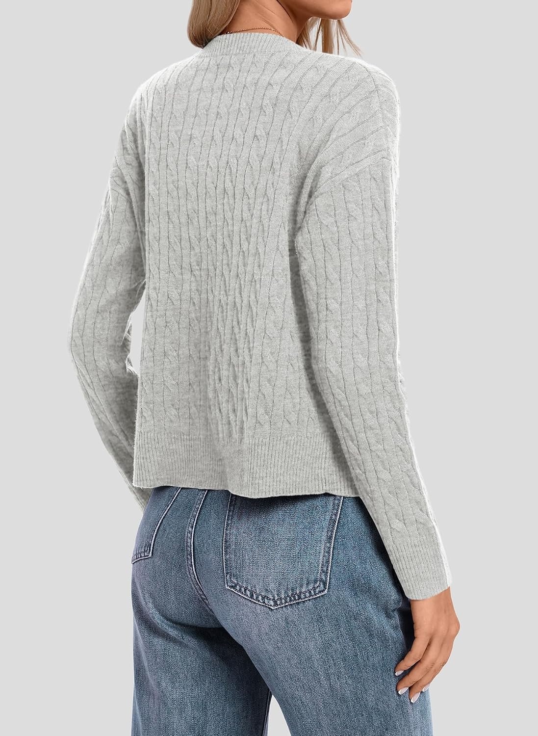 image:imageATHMILE Cropped Cardigan Sweaters for Women Lightweight Crop Knit Y2k Fall Spring Outfits Fashion Clothes 2026Mgrey