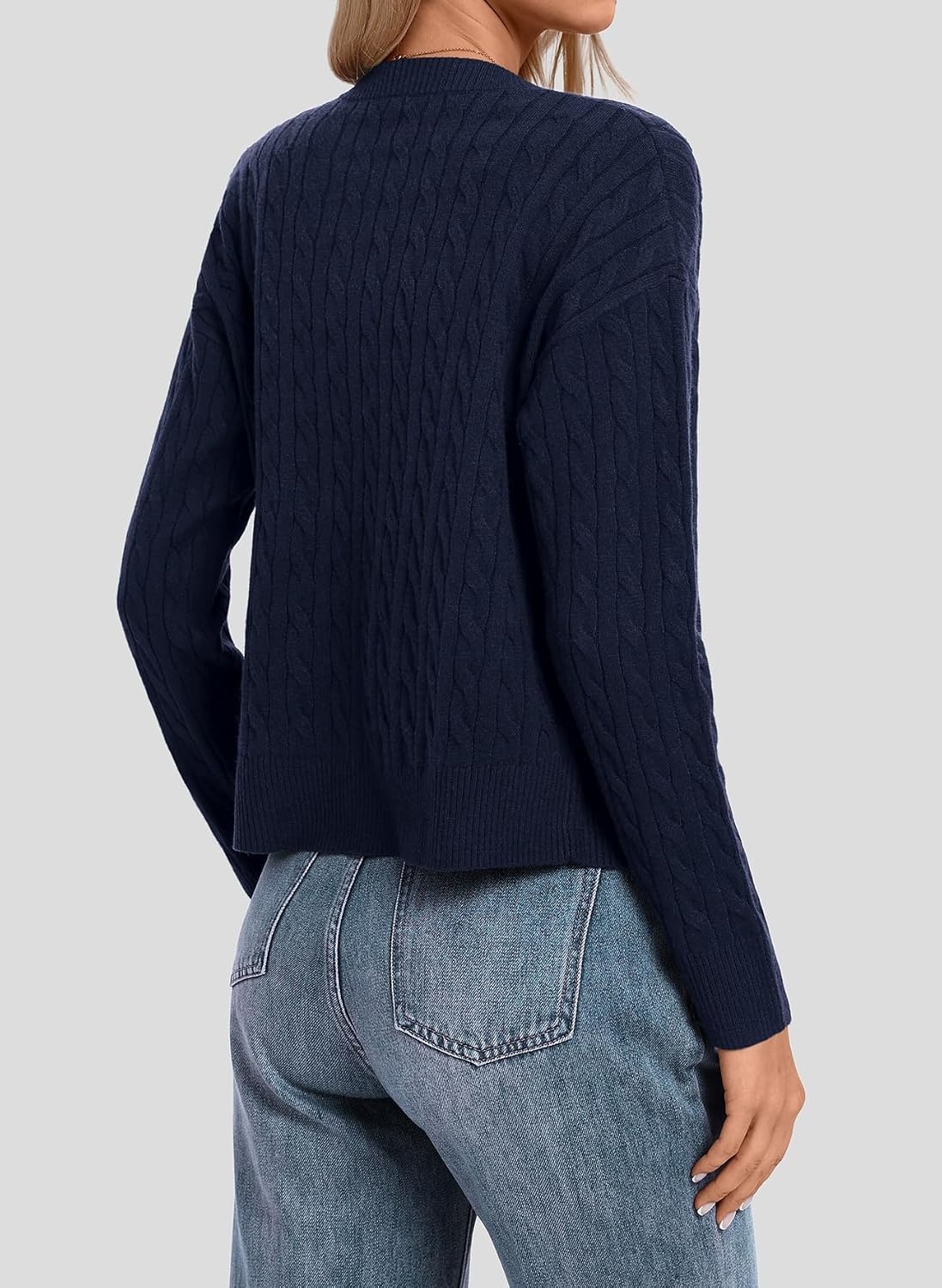 image:imageATHMILE Cropped Cardigan Sweaters for Women Lightweight Crop Knit Y2k Fall Spring Outfits Fashion Clothes 2026Mnavy