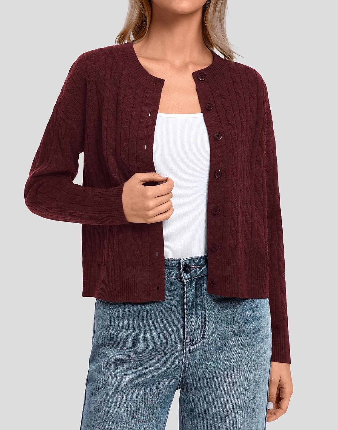 image:imageATHMILE Cropped Cardigan Sweaters for Women Lightweight Crop Knit Y2k Fall Spring Outfits Fashion Clothes 2026Mwine