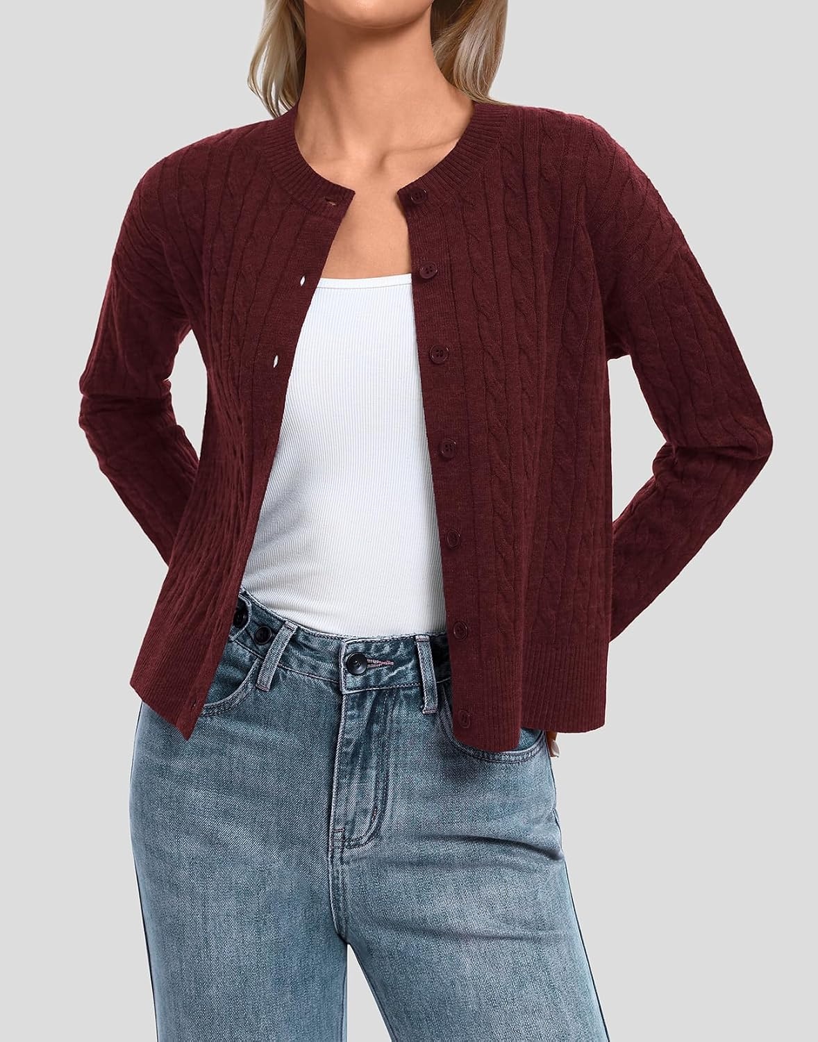 image:imageATHMILE Cropped Cardigan Sweaters for Women Lightweight Crop Knit Y2k Fall Spring Outfits Fashion Clothes 2026Mwine