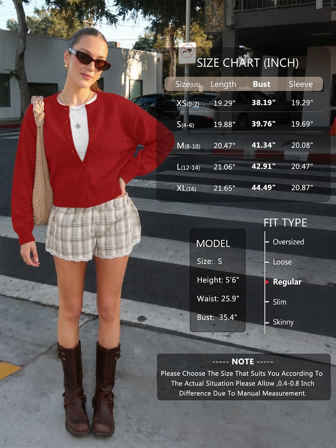 image:imageATHMILE Cropped Cardigan Sweaters for Women Lightweight Crop Knit Y2k Fall Spring Outfits Fashion Clothes 2026Red