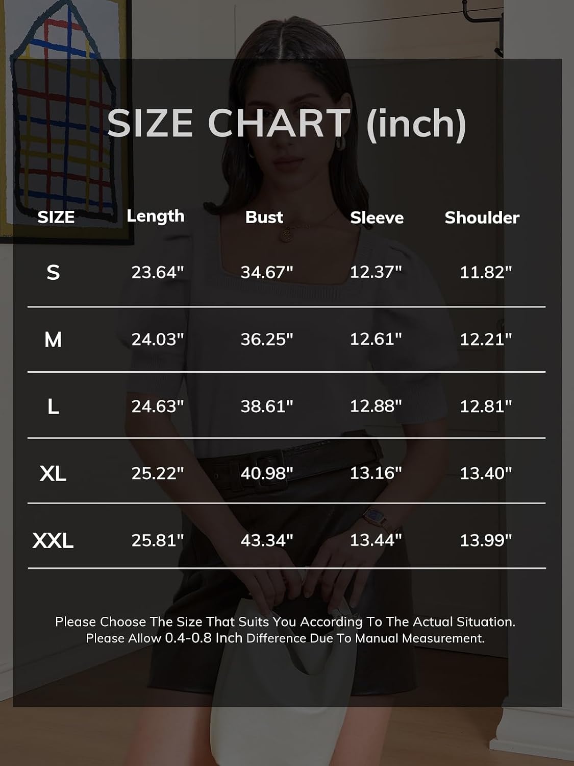 image:imageATHMILE Short Sleeve Sweater for Women 2026 Spring Summer Blouses Crewneck Knit Puff Sleeve Dressy Casual Trendy ShirtsCwhite