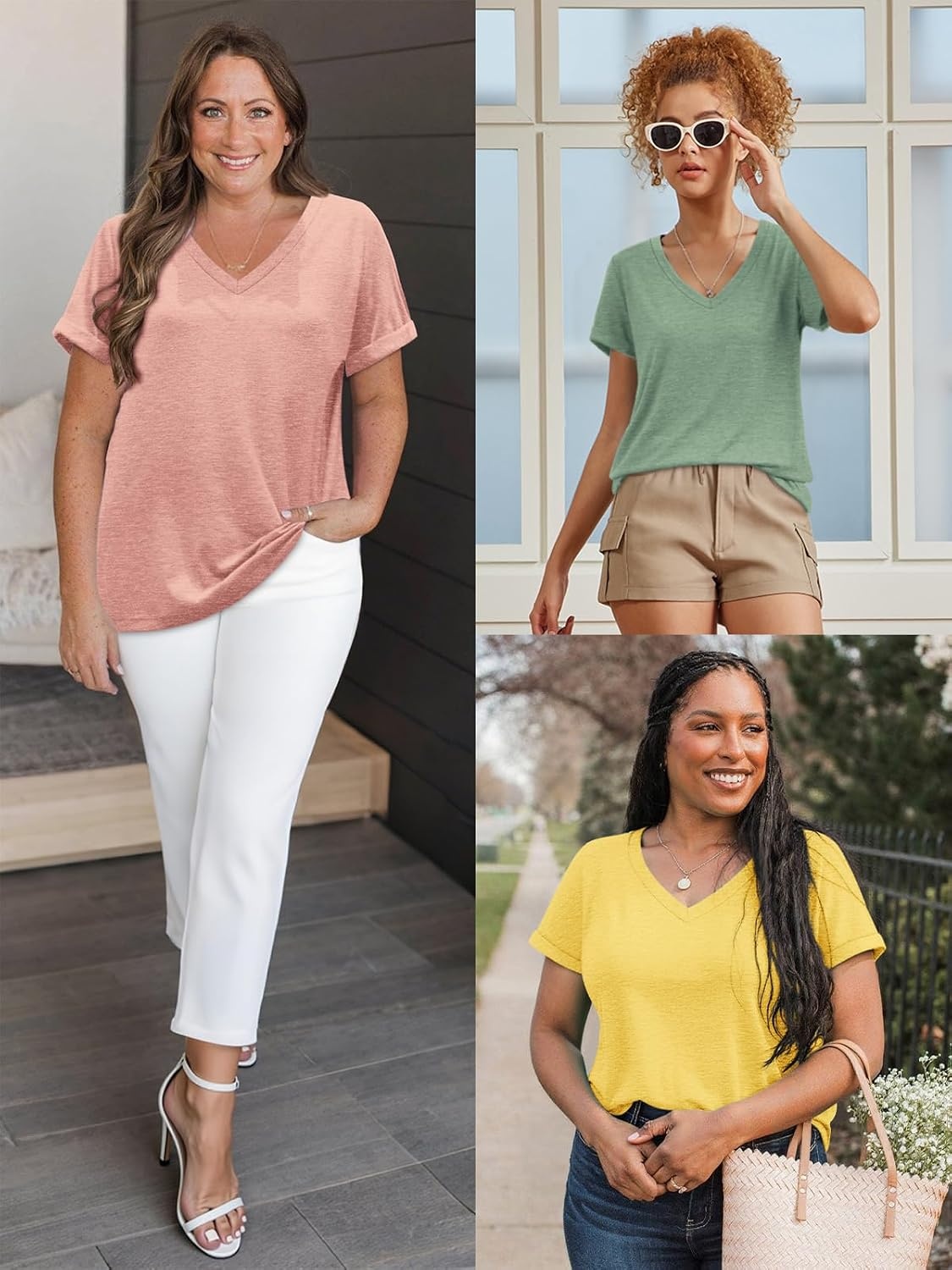 image:imageATHMILE T Womens Short Sleeve TShirts V Neck Summer Tops Basic Tees Lightweight Breathable Casual Sorf Spring Summer Workout Outfits ClothesNavy