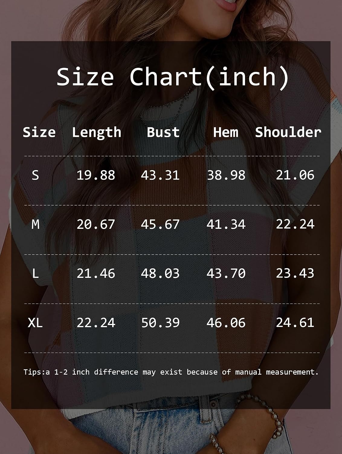 image:imageATHMILE Womens Cap Sleeve Tops Color Block Crop Sweater Going Out Crew Neck Knit Shirts Business Casual OutfitsRed