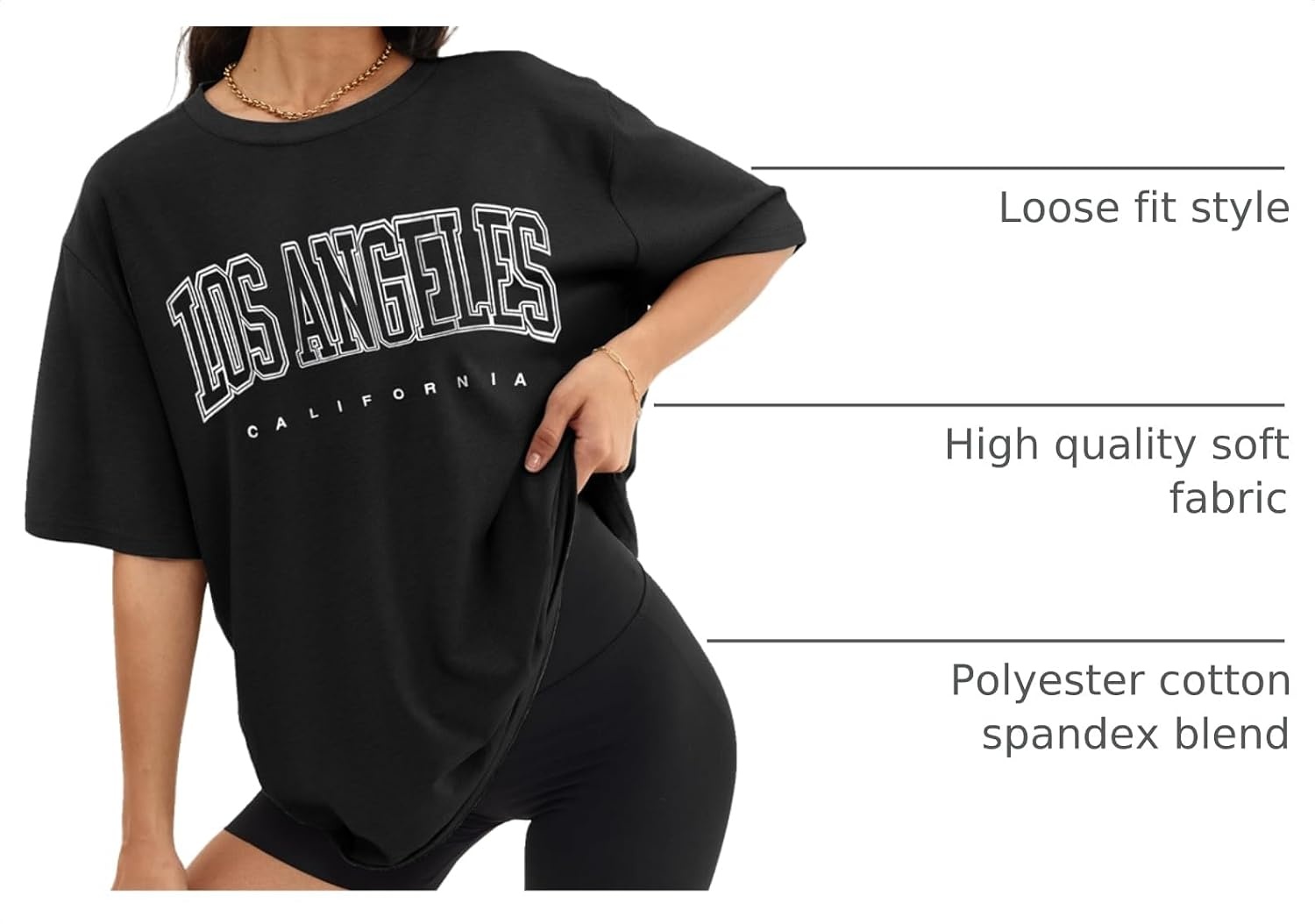 image:imageATHMILE Womens Oversized T Shirts Short Sleeve Workout Tops Cotton Casual Loose Fit Basic Graphics Gym Summer Plus Size Fashion ClothesBlackp