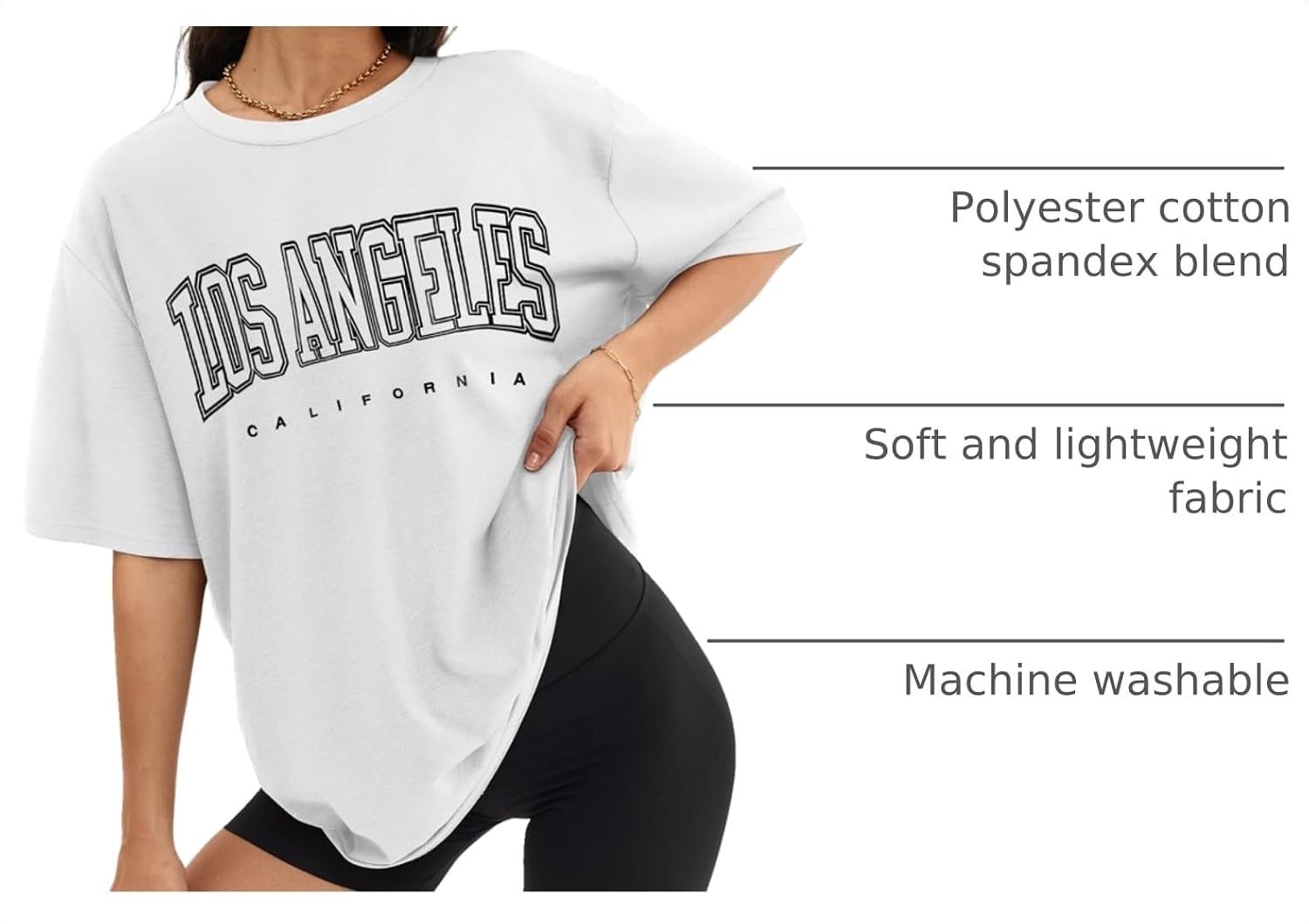 image:imageATHMILE Womens Oversized T Shirts Short Sleeve Workout Tops Cotton Casual Loose Fit Basic Graphics Gym Summer Plus Size Fashion ClothesWhitep