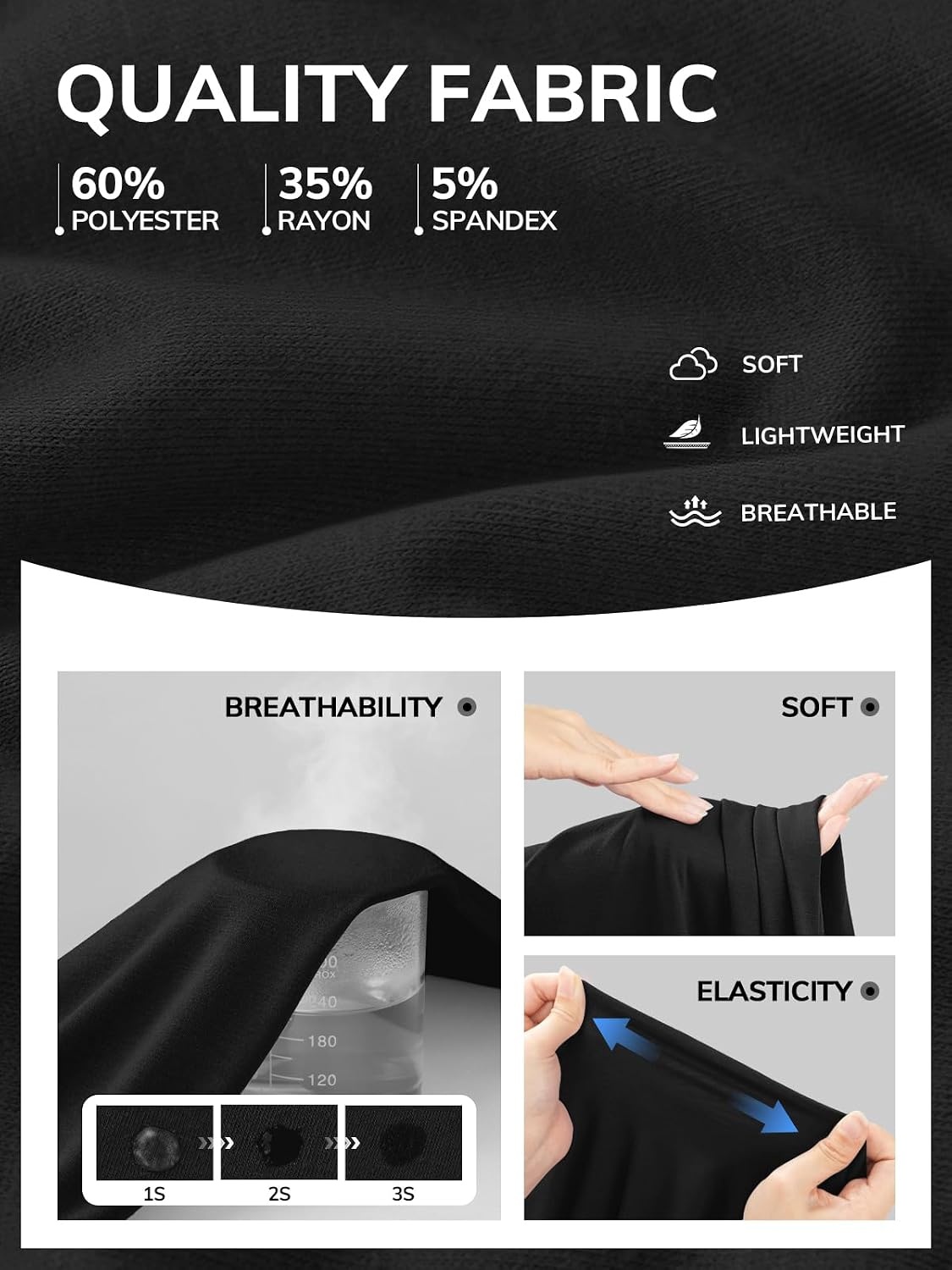 image:imageATHMILE Womens V Neck Short Sleeve Summer T Shirts Curved Hem Plain Top Lightweight Breathable Casual Spring Summer TeeBlack