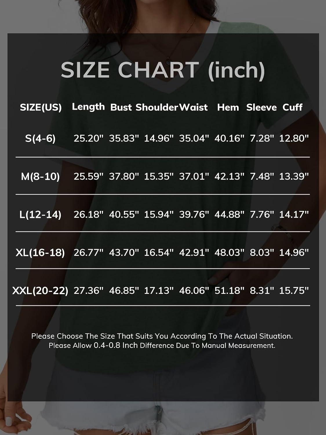 image:imageATHMILE Womens V Neck Short Sleeve Summer T Shirts Curved Hem Plain Top Lightweight Breathable Casual Spring Summer TeeBlockblack