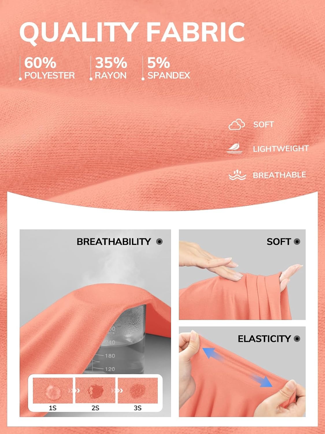 image:imageATHMILE Womens V Neck Short Sleeve Summer T Shirts Curved Hem Plain Top Lightweight Breathable Casual Spring Summer TeeLightpink