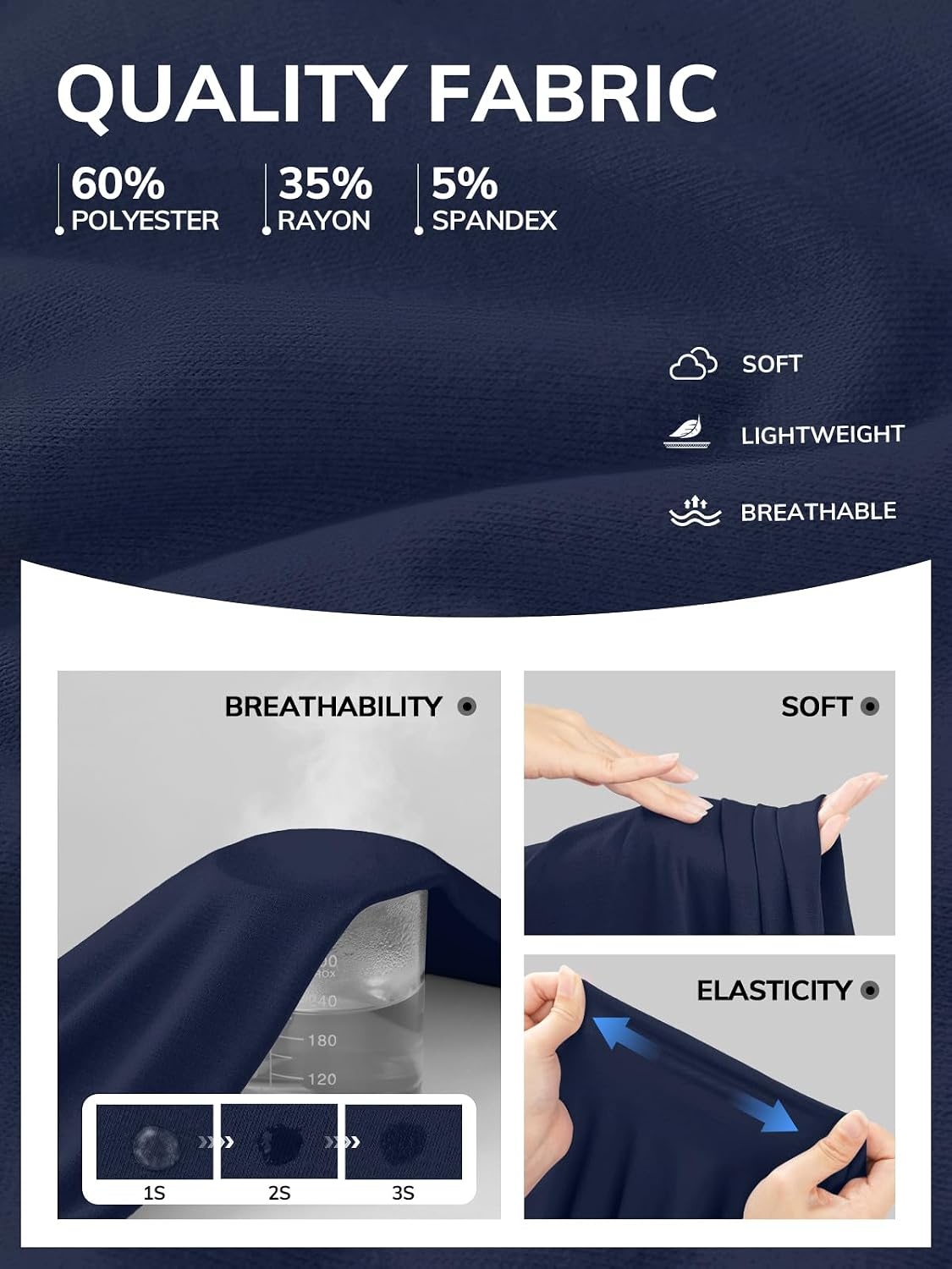 image:imageATHMILE Womens V Neck Short Sleeve Summer T Shirts Curved Hem Plain Top Lightweight Breathable Casual Spring Summer TeeNavy