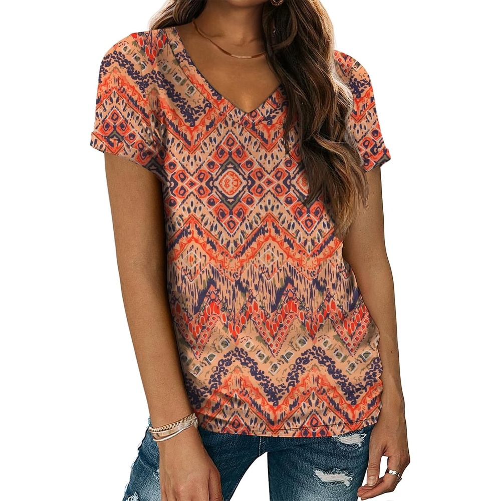 image:imageATHMILE T Womens Short Sleeve TShirts V Neck Summer Tops Basic Tees Lightweight Breathable Casual Sorf Spring Summer Workout Outfits ClothesBoho