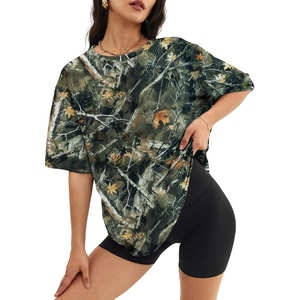 ATHMILE Womens Oversized T Shirts Short Sleeve Workout Tops | Cotton Casual Loose Fit Basic Graphics Gym Summer Plus Size Fashion Clothes(Camo Green)